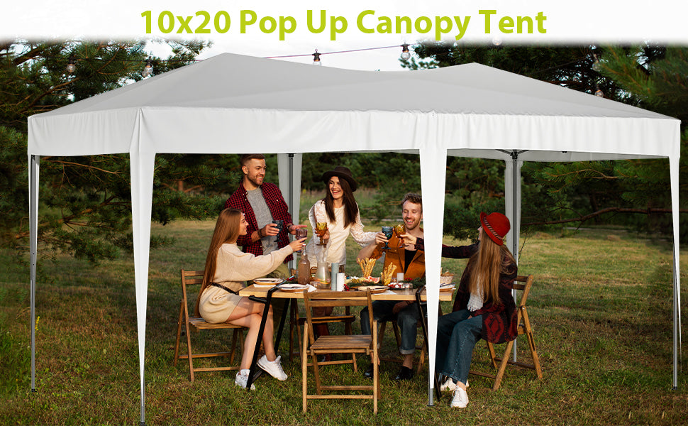 LZBEITEM 10' x 20' Pop Up Canopy Tent with 6 Removable Sidewalls & Carry Bag, Waterproof Anti-UV Party Wedding Tents Gazebo