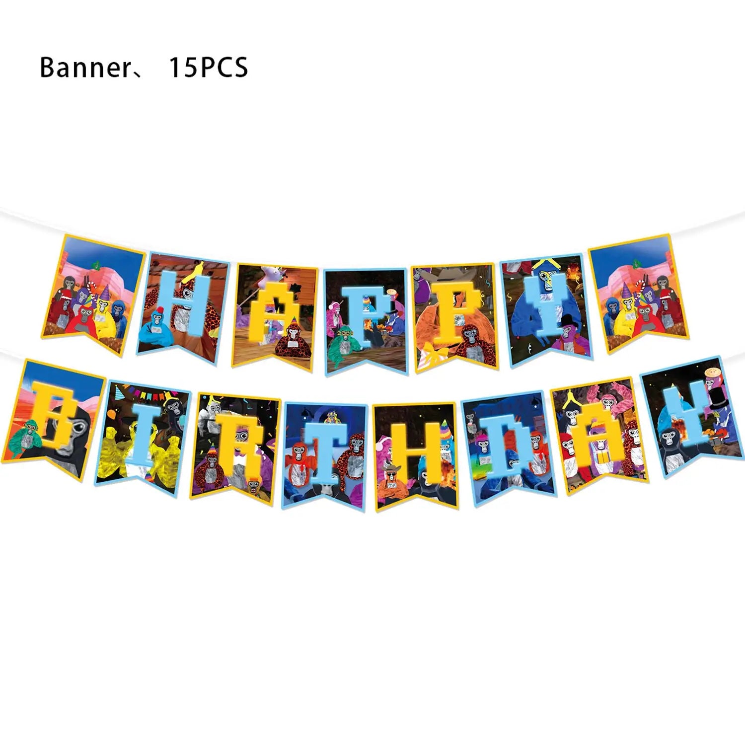 Gorilla Tag Theme Birthday Party Decoration Number Balloons Backdrop Cake Toppers Tablecloth Cup Party Supplies Baby Shower Gift