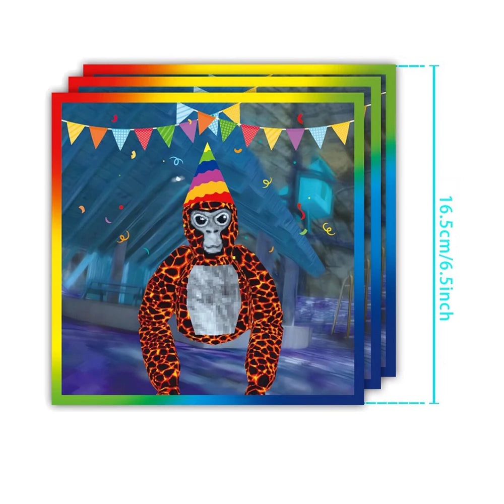 Gorilla Tag Theme Birthday Party Decoration Number Balloons Backdrop Cake Toppers Tablecloth Cup Party Supplies Baby Shower Gift