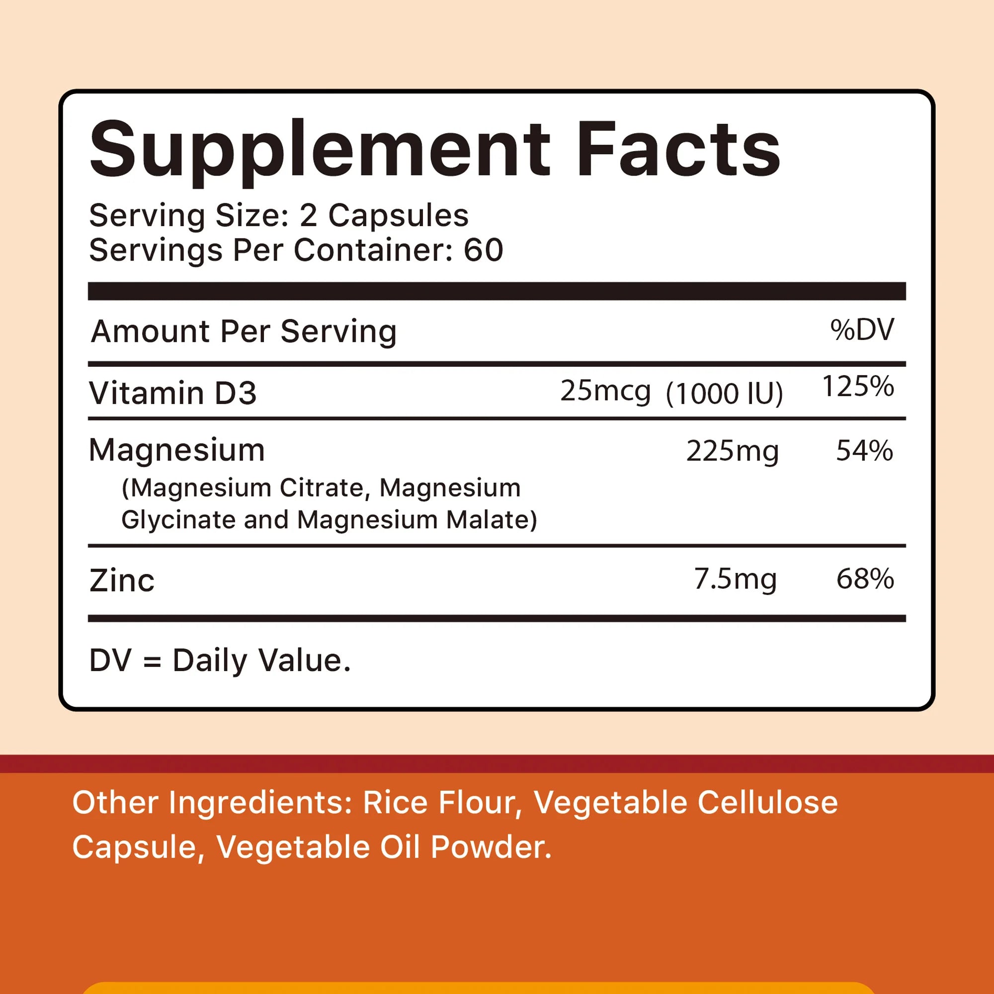Magnesium with Zinc & Vitamin D3 - for Sleep, Bone, Heart, Immune Support, Relieve Stress and Improve Mood - 120 Capsules