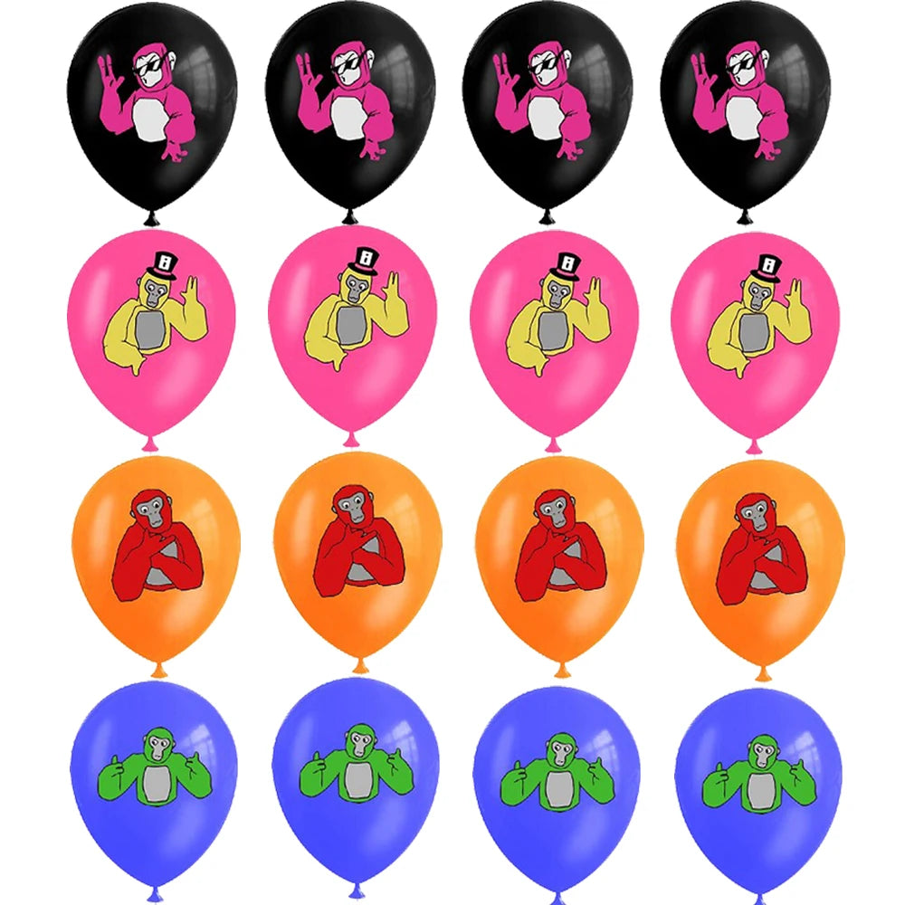 Gorilla Tag Theme Birthday Party Decoration Number Balloons Backdrop Cake Toppers Tablecloth Cup Party Supplies Baby Shower Gift