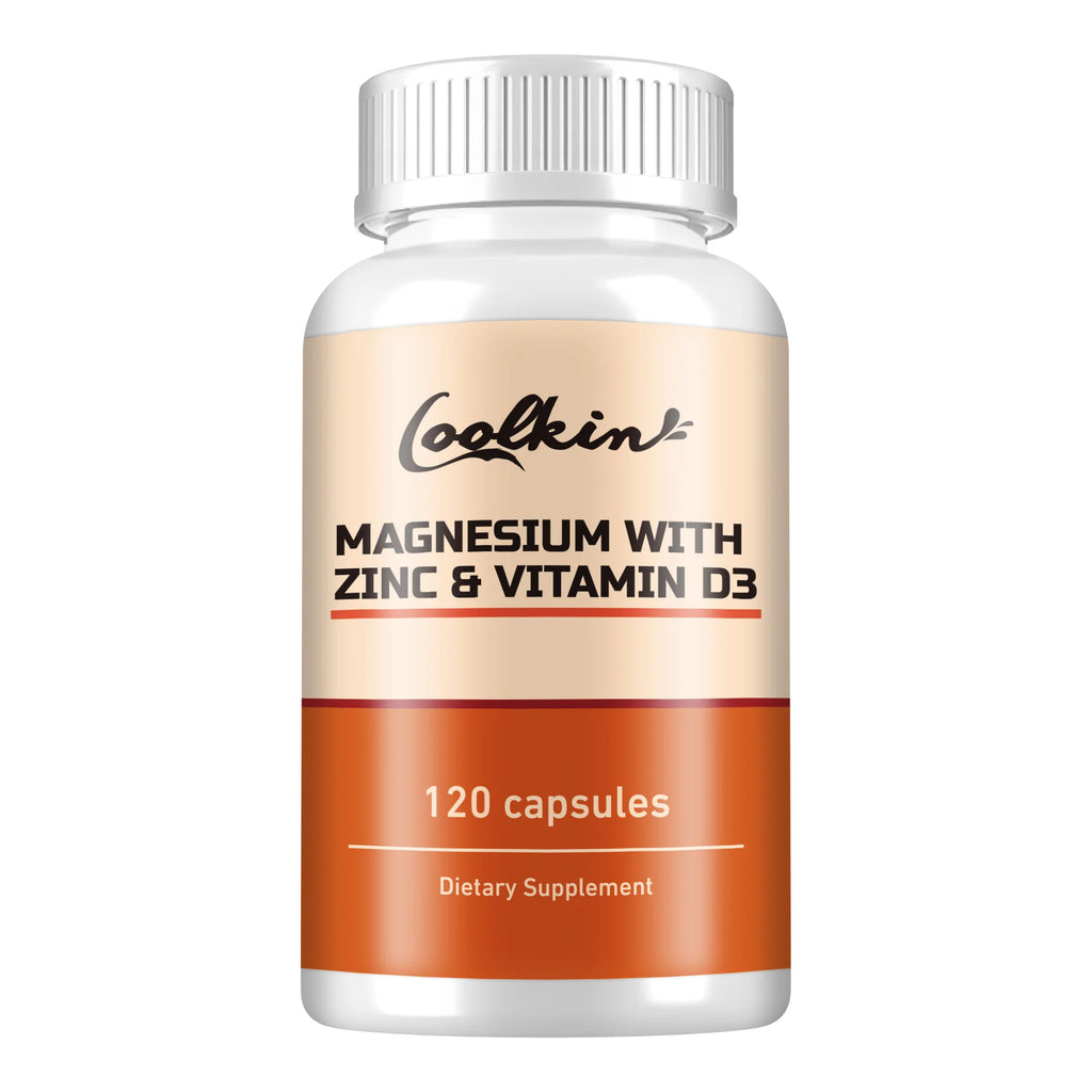 Magnesium with Zinc & Vitamin D3 - for Sleep, Bone, Heart, Immune Support, Relieve Stress and Improve Mood - 120 Capsules