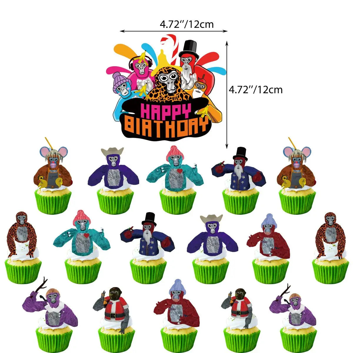 Gorilla Tag Theme Birthday Party Decoration Number Balloons Backdrop Cake Toppers Tablecloth Cup Party Supplies Baby Shower Gift
