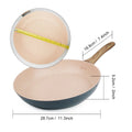 20/24/28cm Colorful Frying Pan with Wooden Handle, Nonstick Frying Pot,Pancake Omelet Pans for All Stoves, Home Kitchen Cookware