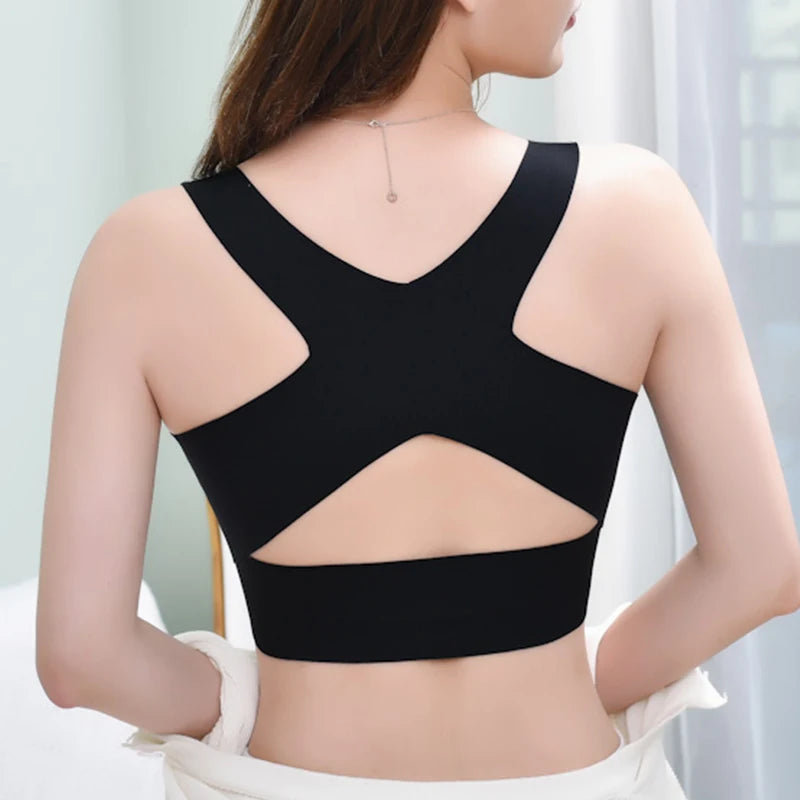 Women Sports Bras For Women Push Up Bra Posture Corrector Bralette Front Closure Female Underwear Cross Back Tops Top Women Bra