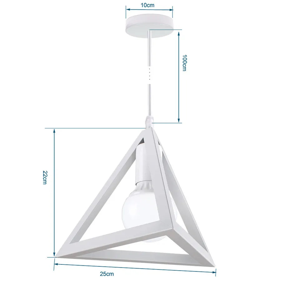 Modern Pendant Light Industrial Vintage White Wrought Cage Pendant Lamp for Living Room Bedroom Dining Room Loft Home Decor E27