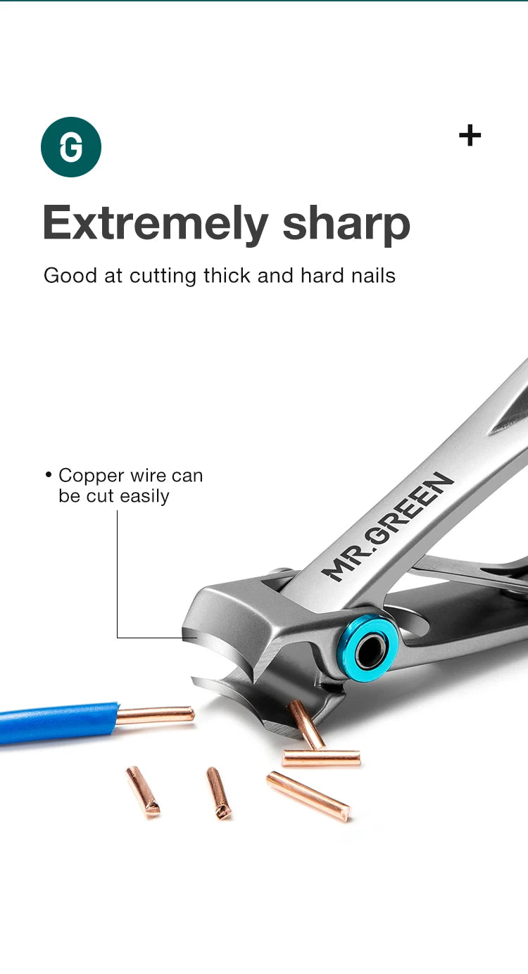 MR.GREEN Nail Clippers Stainless Steel Two Sizes Are Available Manicure Fingernail Cutter Thick Hard Toenail Scissors tools