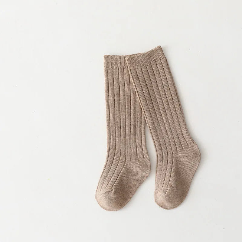 Baby Boys Girls Knee High Long Socks Cotton Breathable Stripe Soft Kids Sock Children School Uniform Socks For 0-8Years