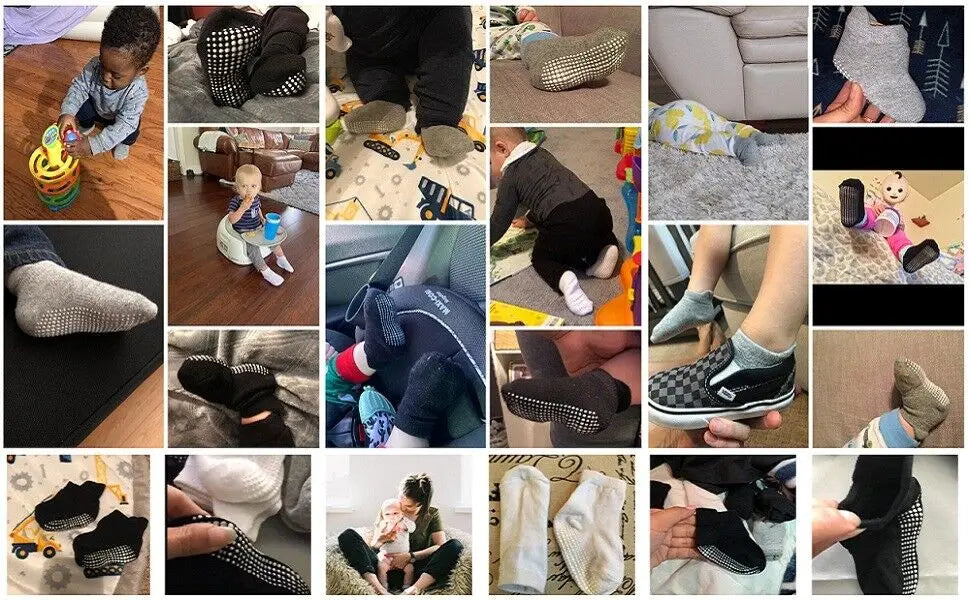Boys 6 Pack Non Slip Baby Socks for 0-24M Newborn Bebe Girls Grips Anti Skid Ankle First Walker Infant Kids Cotton Sock 2021