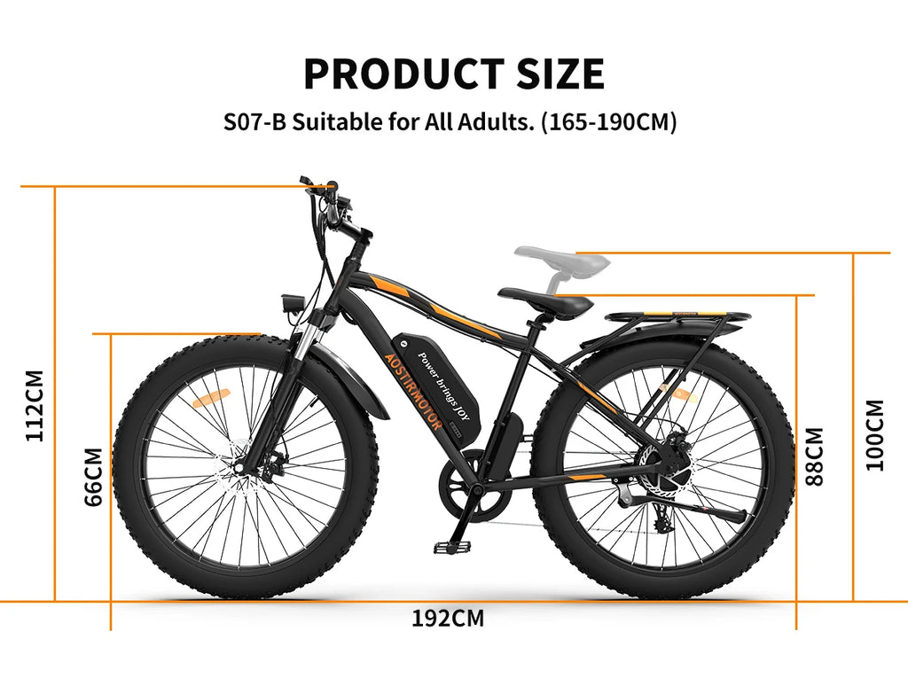 AOSTIRMOTOR S07-B 48V 13Ah Lithium Battery 750W Motor Ebike Electric Mountain Bicycle