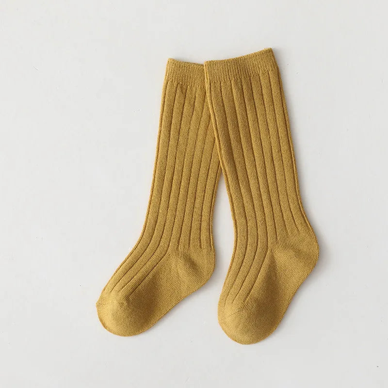 Baby Boys Girls Knee High Long Socks Cotton Breathable Stripe Soft Kids Sock Children School Uniform Socks For 0-8Years