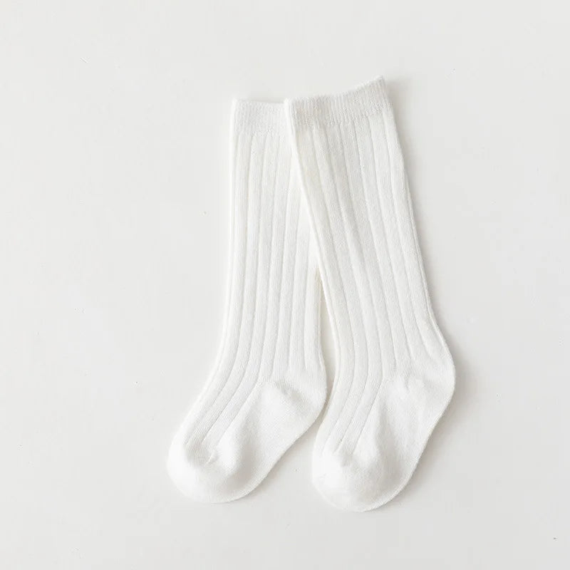 Baby Boys Girls Knee High Long Socks Cotton Breathable Stripe Soft Kids Sock Children School Uniform Socks For 0-8Years