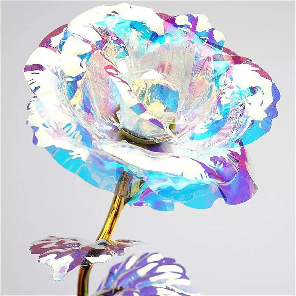 Valentine's Day Creative Gift 24k Aluminum Foil Rose Gold Rose Lasting Eternal Love Wedding Decoration home Decor Lighting Rose