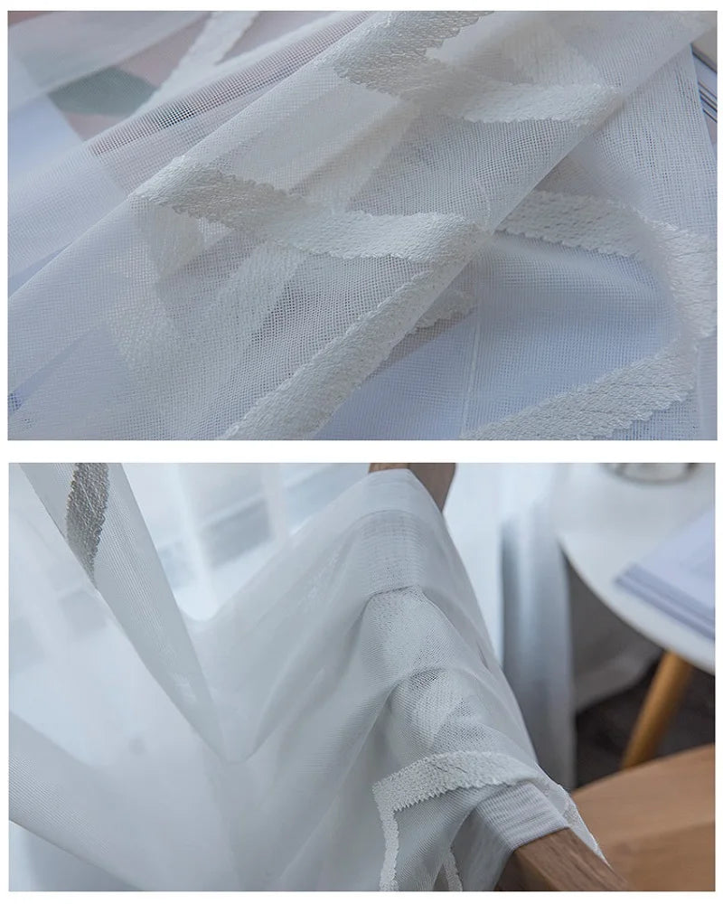 window Curtain sheer curtain product embroiders wave Europe type window gauze sitting room bedroom wave window curtains tulle