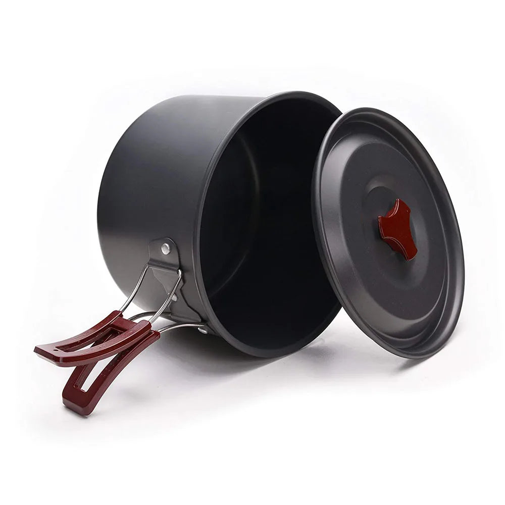 Outdoor Camping Cookware Kit Non Stick Camping Pans Lightweight Cooking Set Pans and Pots for Trekking Hiking Picnic