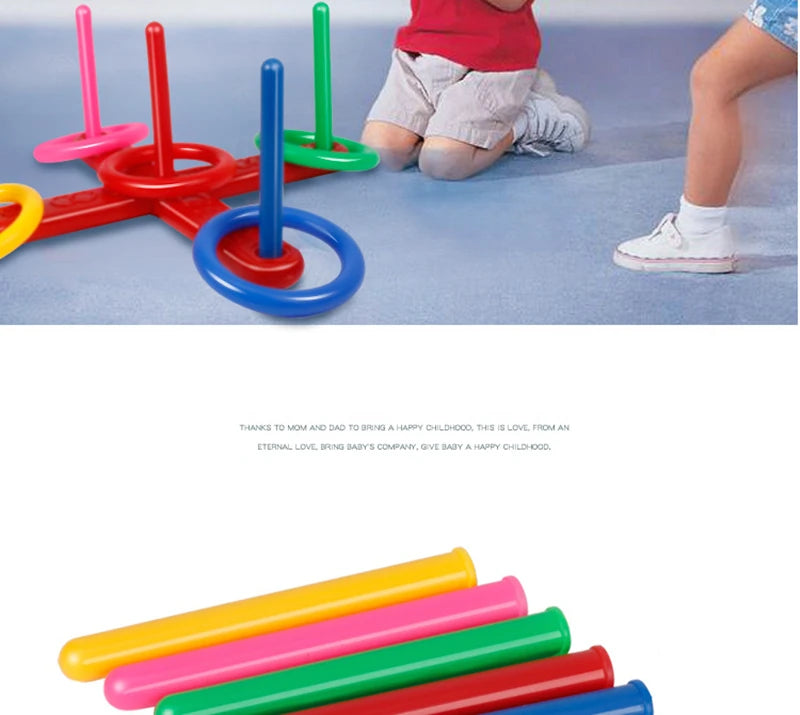 Encourage outdoor play 1 Set Hoop Ring Toss Game Durable and fun this plastic game includes a ferrule and is perfect for Toy