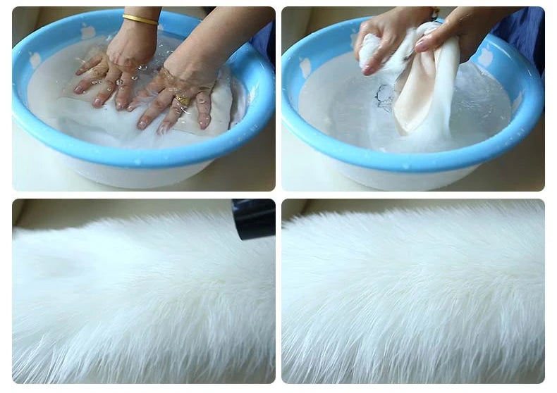 White Faux Sheepskin Carpet Irregular Long Soft Furry Floor Mats Living Room Bedroom Children's Room Bedside Decorative Carpets