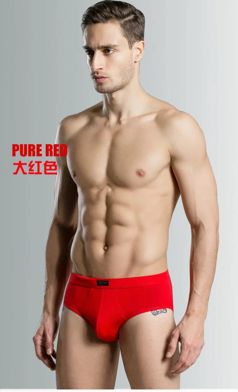 Modal Solid Breathable Man Underwear High Elasticity Fashion Yong Male Simple Style Breifs Sexy U Convex Bag Soft Underpants