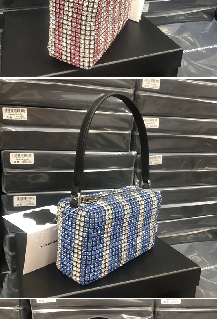 New Luxury Brand Designer Women Bags Rhinestone Bag Biling Flashing Diamond Full Bags Female Underarm Bag