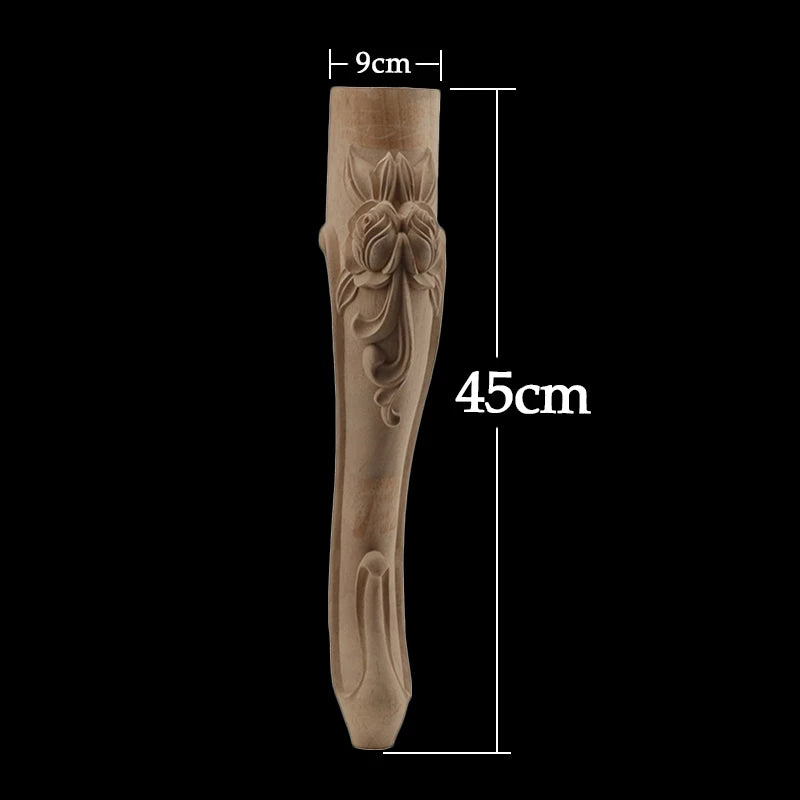 Furniture With Solid Wood Legs Carving Flower Sofa Seat TV Cabinet Feet No Paint Drop Ship Replace Home Decoration Accessories