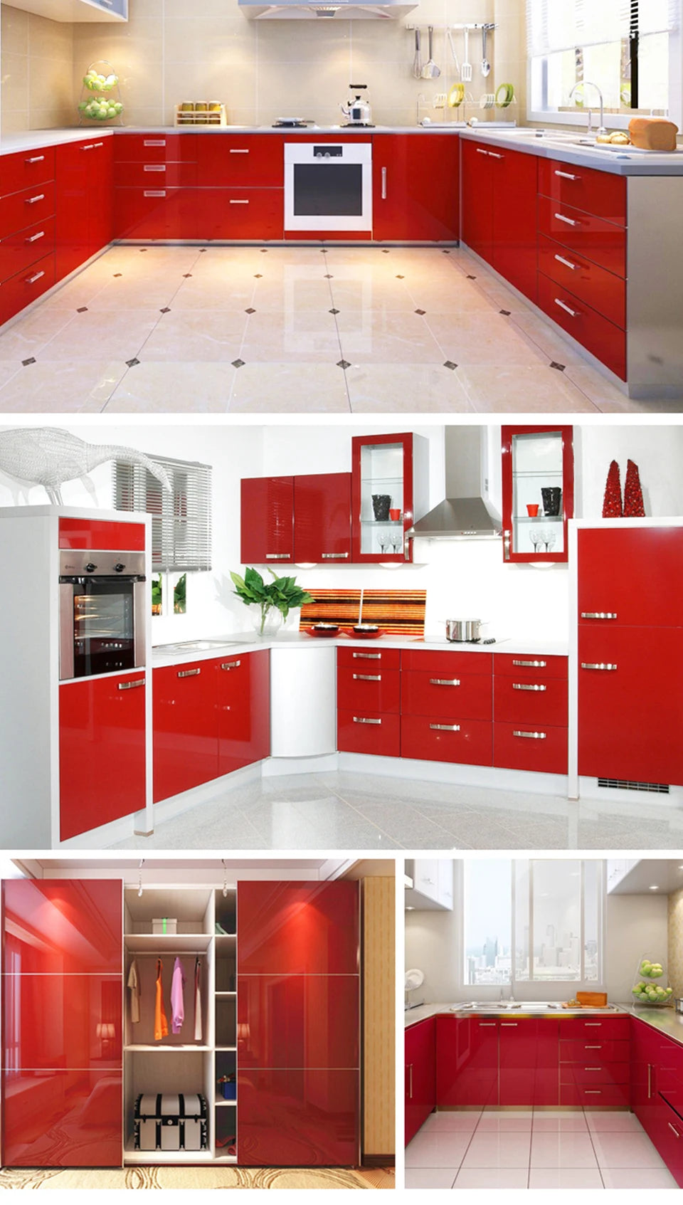 DIY Contact Paper Kitchen Stickers Solid Color PVC Self-adhesive  Home Decorative Marble Wallpaper Living room Study Furnitures