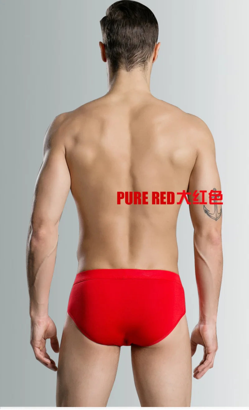 Modal Solid Breathable Man Underwear High Elasticity Fashion Yong Male Simple Style Breifs Sexy U Convex Bag Soft Underpants