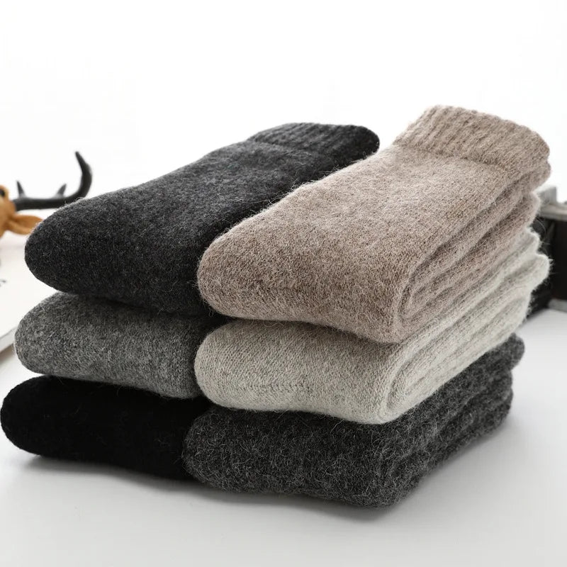 Men's Socks Winter Socks Calceta Hombre Skarpety Meskie Harajuku Super Plush Warm Funny Thickened Solid Socks Merino Wool Socks