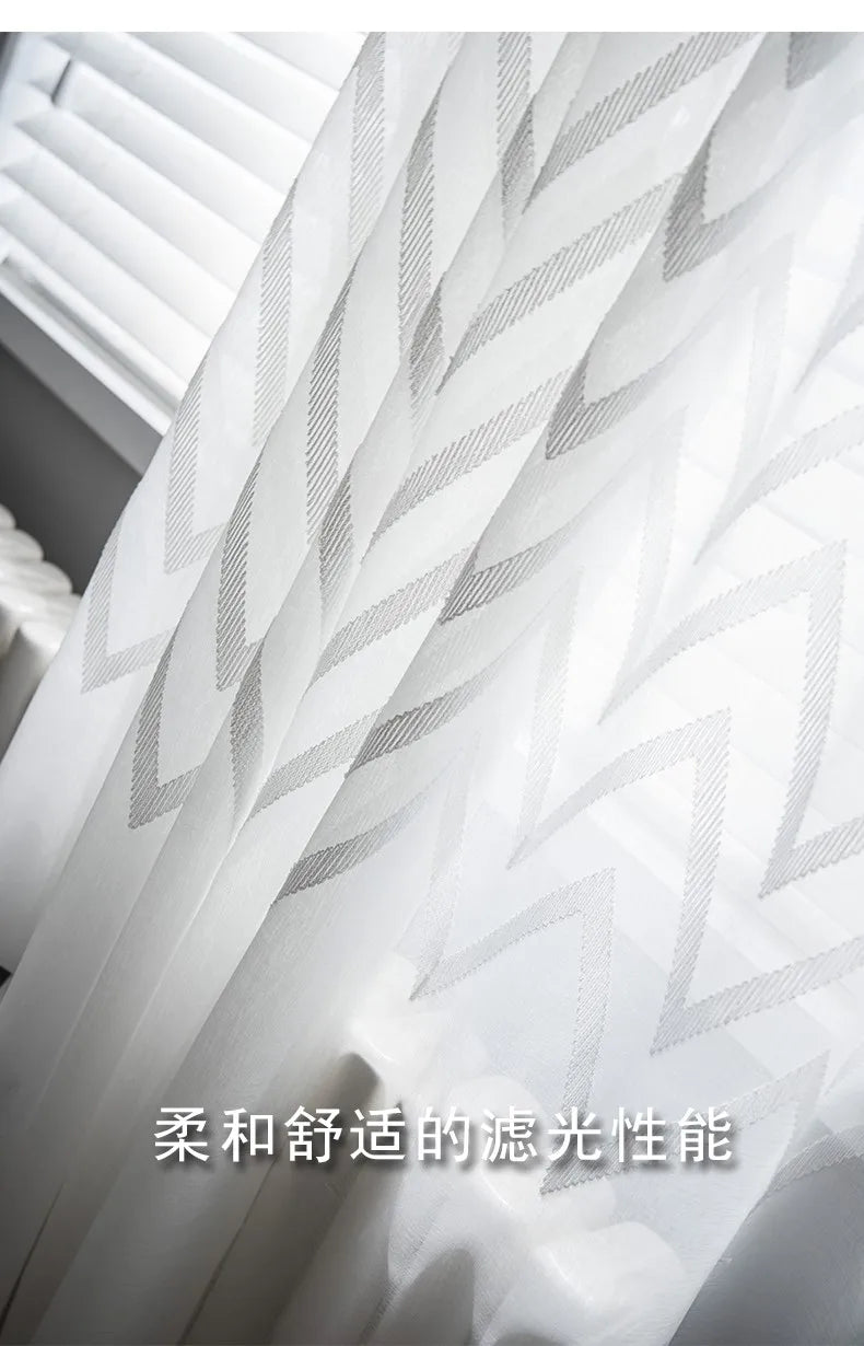 window Curtain sheer curtain product embroiders wave Europe type window gauze sitting room bedroom wave window curtains tulle