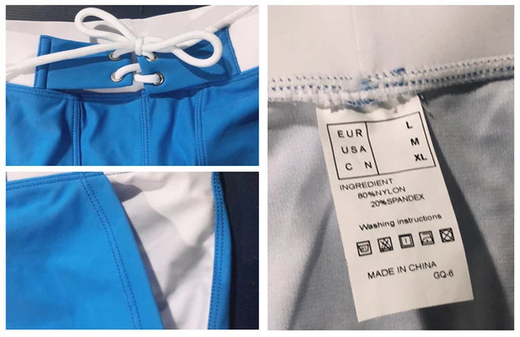 Men Stretch Swim Trunks Quick Dry Swimwear Swimsuits Beach Shorts with Pockets Surf Bathing Suit Water Sports Pants