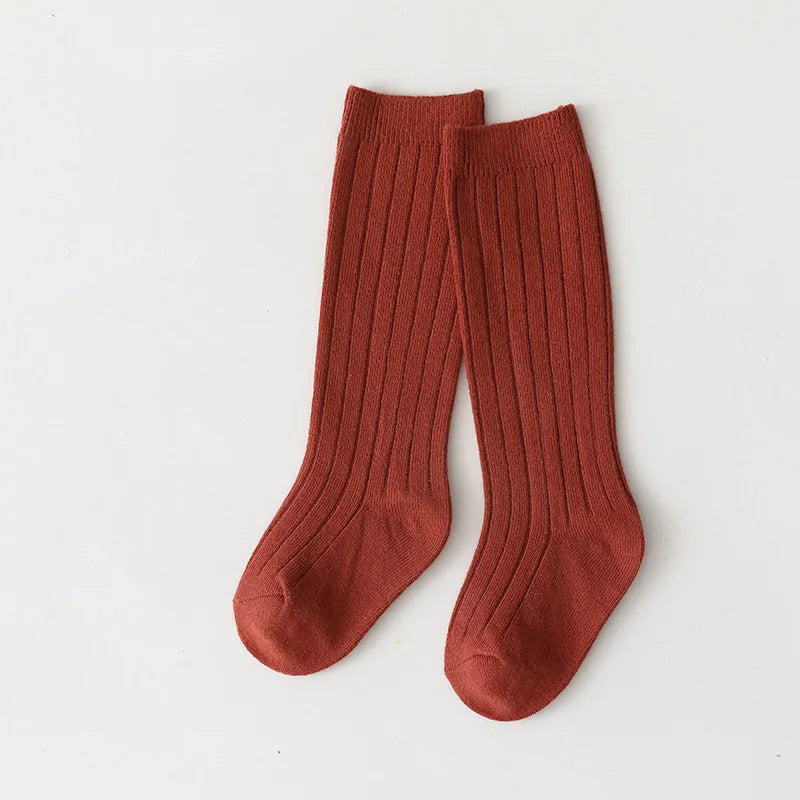Baby Boys Girls Knee High Long Socks Cotton Breathable Stripe Soft Kids Sock Children School Uniform Socks For 0-8Years