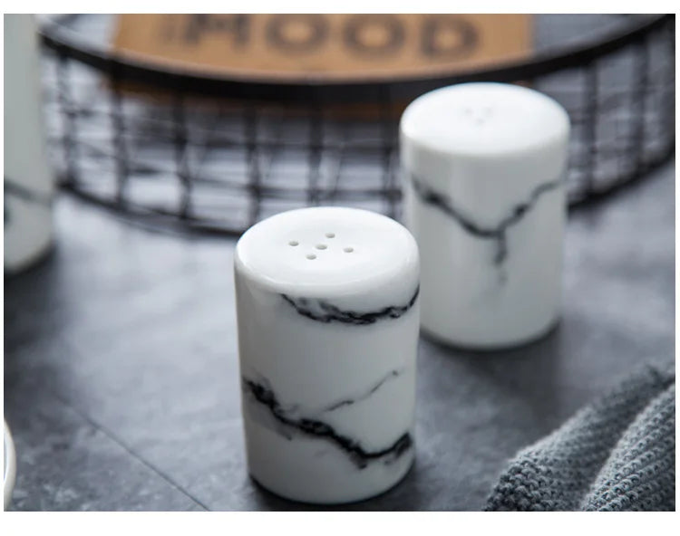 Ceramics Spice Jar Marbling Seasoning Bottle Nordic Style Creative Pepper Bottle Household Kitchen Supplies Spice Container