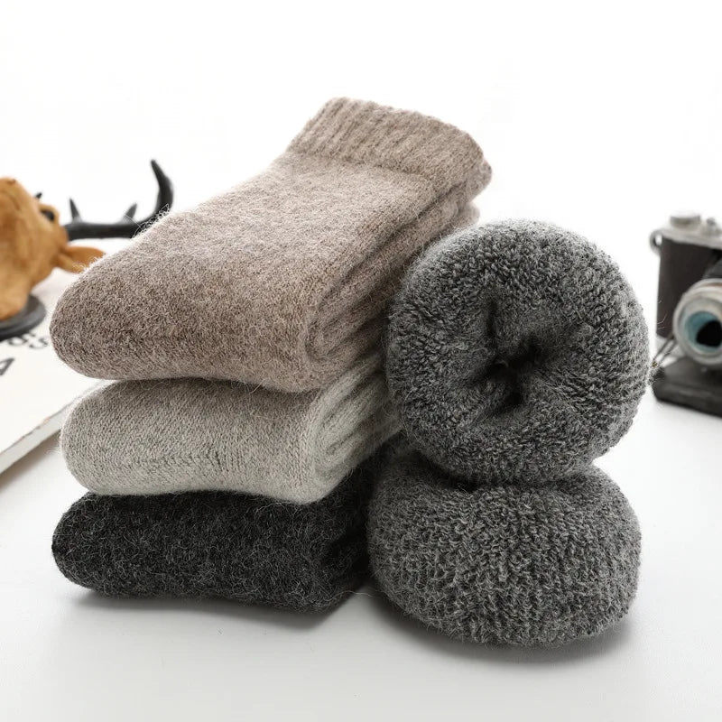 Men's Socks Winter Socks Calceta Hombre Skarpety Meskie Harajuku Super Plush Warm Funny Thickened Solid Socks Merino Wool Socks