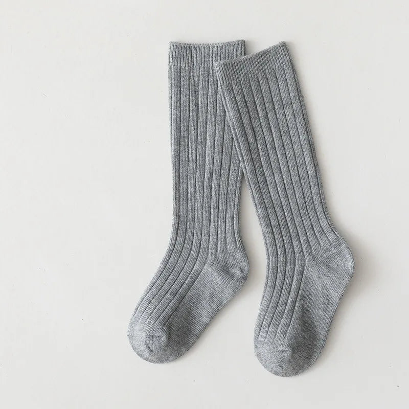 Baby Boys Girls Knee High Long Socks Cotton Breathable Stripe Soft Kids Sock Children School Uniform Socks For 0-8Years