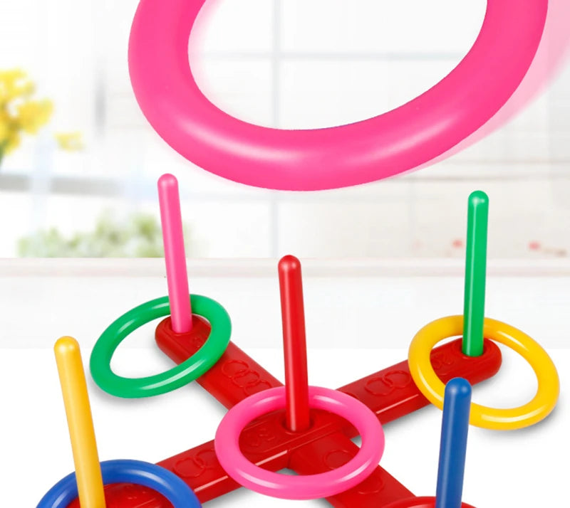 Encourage outdoor play 1 Set Hoop Ring Toss Game Durable and fun this plastic game includes a ferrule and is perfect for Toy