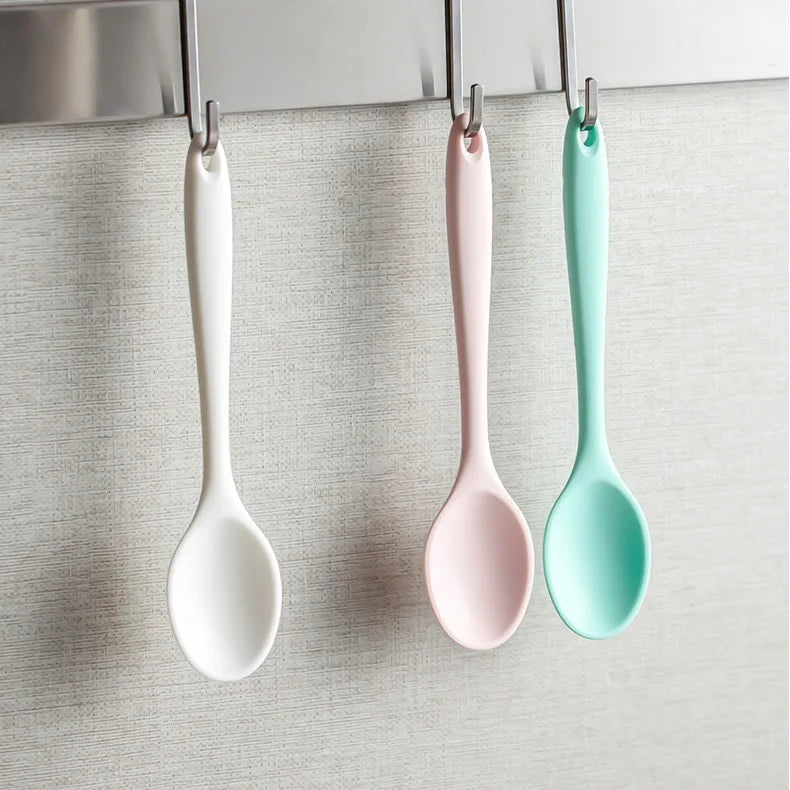Silicone Spoon Mixing Soup Spoons Kitchen Mixing Ladle Cooking Utensils Kitchenware Tool for Stirring and Serving