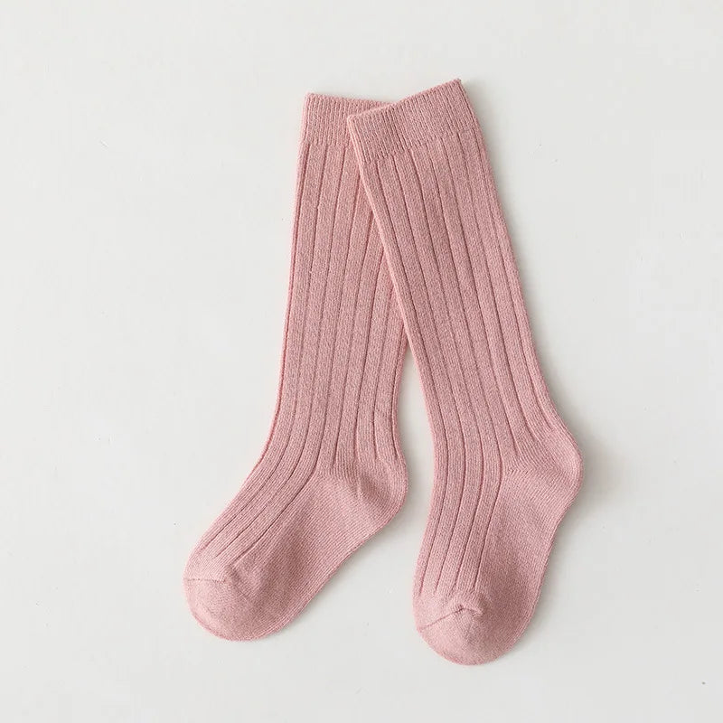 Baby Boys Girls Knee High Long Socks Cotton Breathable Stripe Soft Kids Sock Children School Uniform Socks For 0-8Years