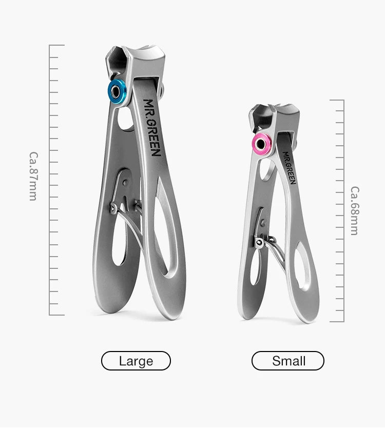 MR.GREEN Nail Clippers Stainless Steel Two Sizes Are Available Manicure Fingernail Cutter Thick Hard Toenail Scissors tools