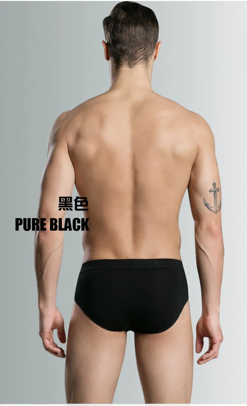 Modal Solid Breathable Man Underwear High Elasticity Fashion Yong Male Simple Style Breifs Sexy U Convex Bag Soft Underpants