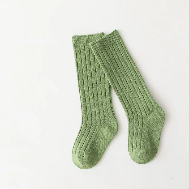 Baby Boys Girls Knee High Long Socks Cotton Breathable Stripe Soft Kids Sock Children School Uniform Socks For 0-8Years