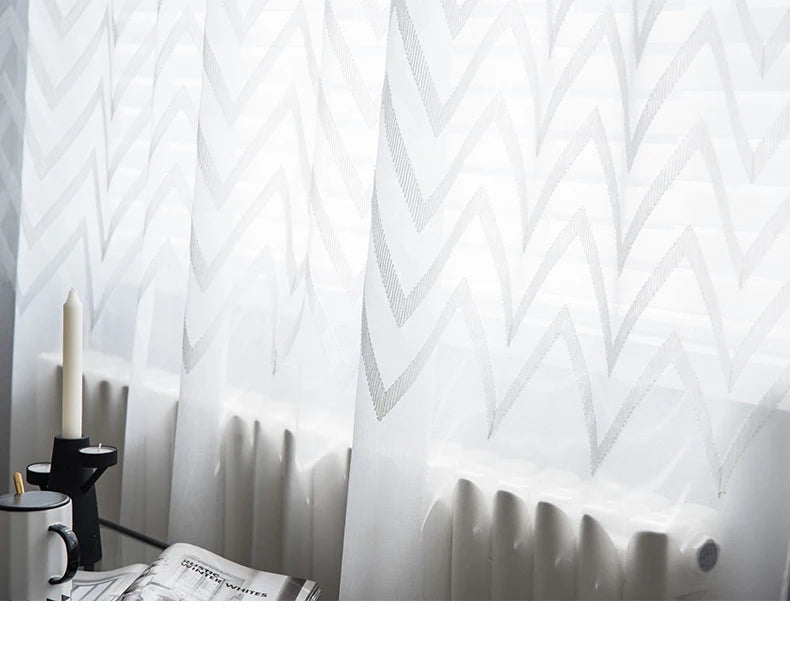 window Curtain sheer curtain product embroiders wave Europe type window gauze sitting room bedroom wave window curtains tulle