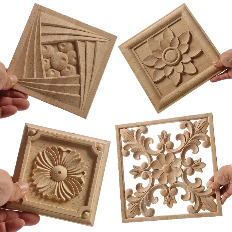 Furniture With Solid Wood Legs Carving Flower Sofa Seat TV Cabinet Feet No Paint Drop Ship Replace Home Decoration Accessories