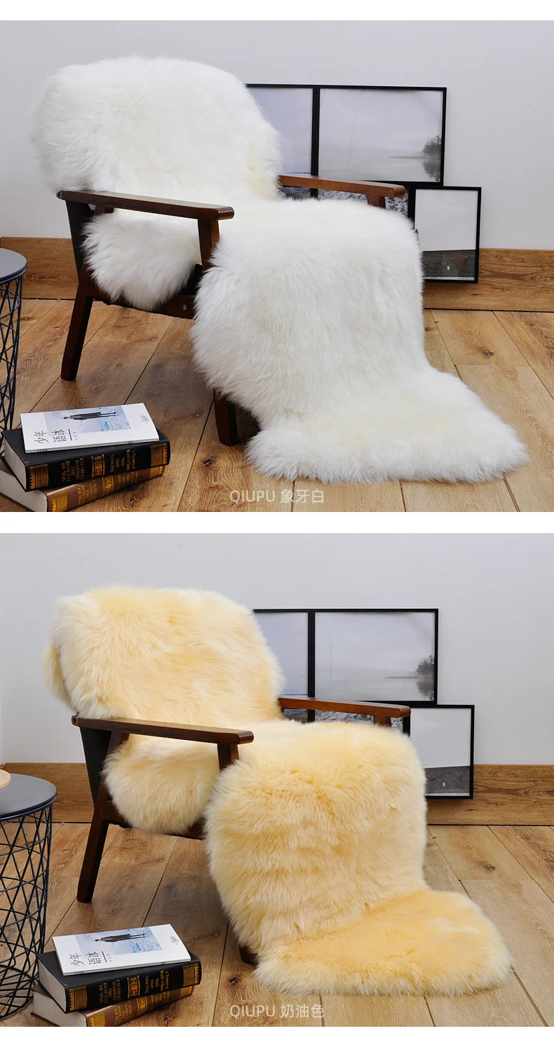 White Faux Sheepskin Carpet Irregular Long Soft Furry Floor Mats Living Room Bedroom Children's Room Bedside Decorative Carpets