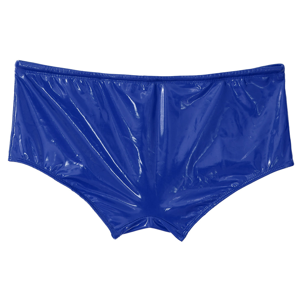 Men Swimming Trunks Wet Look Patent Leather Shorts Short Pants Low Rise Drawstring Boxer Shorts Beach Swimwear Party Clubwear