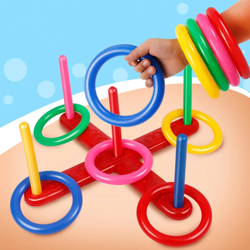 Encourage outdoor play 1 Set Hoop Ring Toss Game Durable and fun this plastic game includes a ferrule and is perfect for Toy