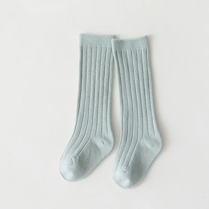 Baby Boys Girls Knee High Long Socks Cotton Breathable Stripe Soft Kids Sock Children School Uniform Socks For 0-8Years