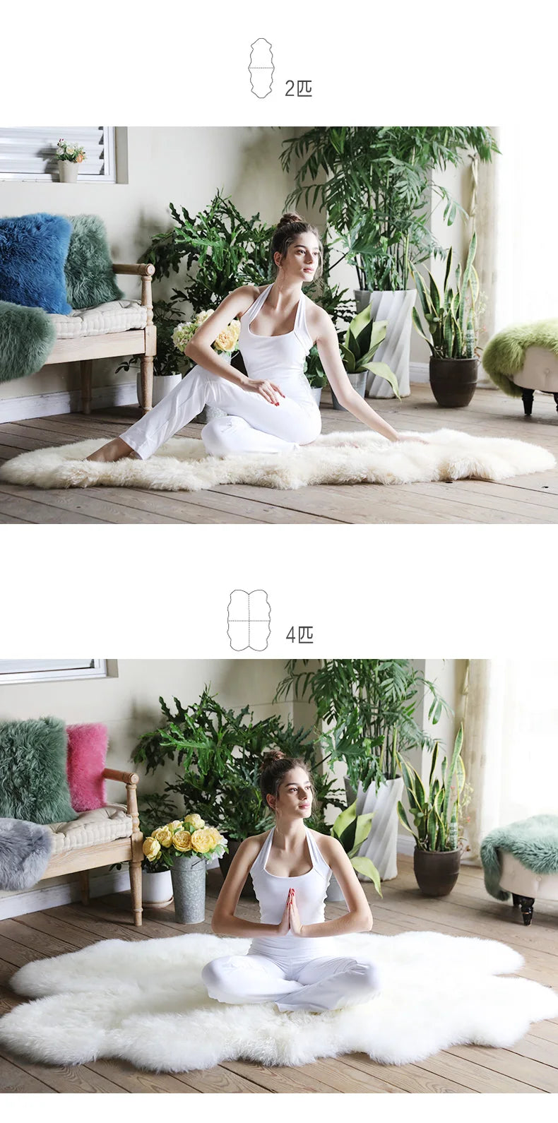 White Faux Sheepskin Carpet Irregular Long Soft Furry Floor Mats Living Room Bedroom Children's Room Bedside Decorative Carpets