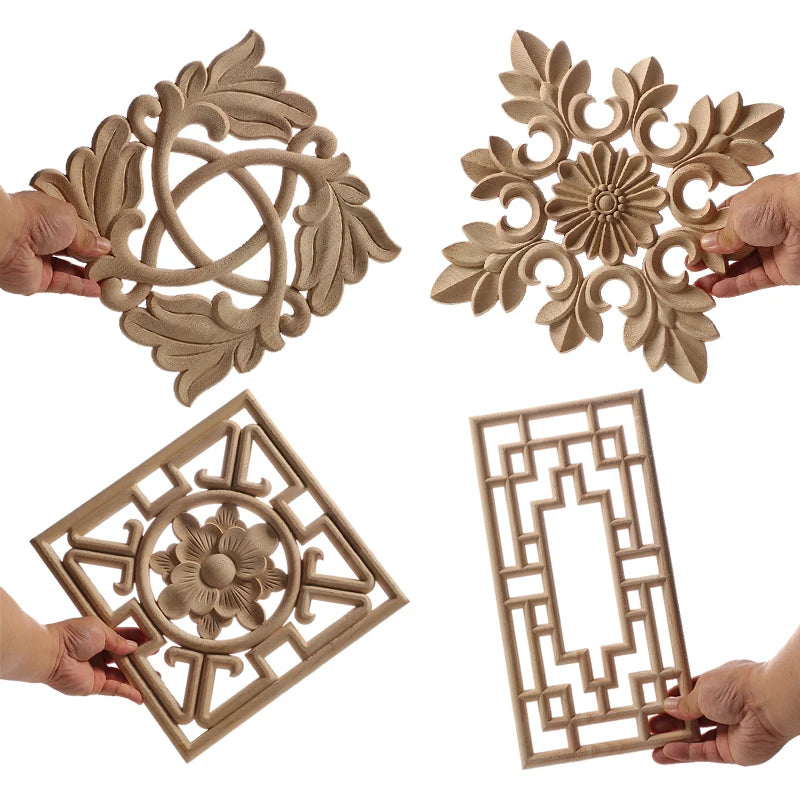 Furniture With Solid Wood Legs Carving Flower Sofa Seat TV Cabinet Feet No Paint Drop Ship Replace Home Decoration Accessories