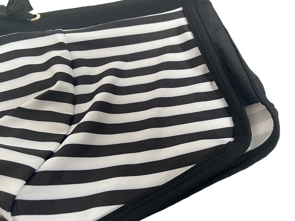 Sexy Mens Swimming Trunks Low Waist Pouch Striped Swimsuit Fashion Male Side Split Bathing Suit Sport Beach Surfing Board Shorts