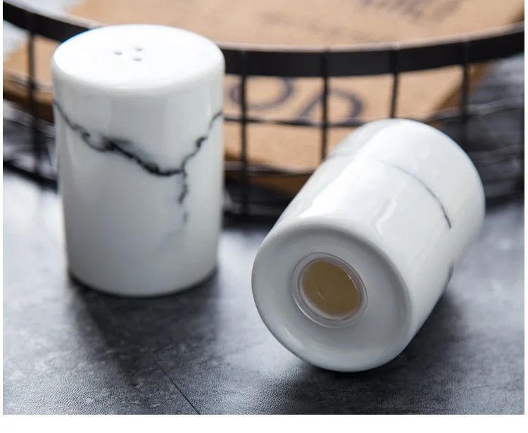 Ceramics Spice Jar Marbling Seasoning Bottle Nordic Style Creative Pepper Bottle Household Kitchen Supplies Spice Container
