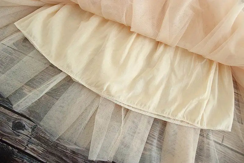 Children Set Clothing for Girls Half Sleeve Lace Top+Champagne Pink Long Skirt Kids Clothes 0-10T E17121